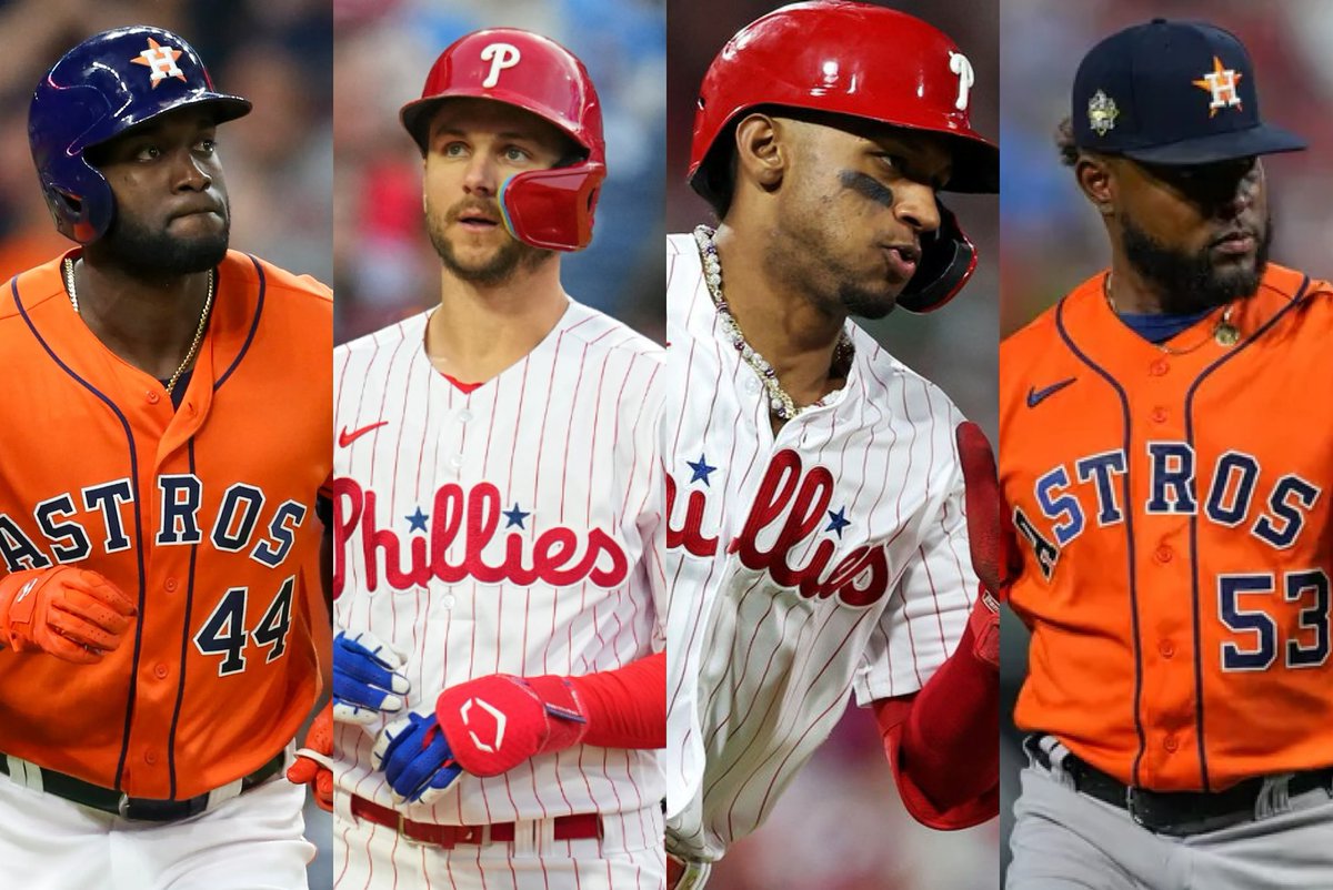 betbigben's tweet photo. MLB Betting Card 3/29 ⚾️:

Yordan Alvarez O 1.5 H+R+RBIs
Trea Turner U 1.5 Strikeouts
Johan Rojas U 0.5 Hits
Cristian Javier U 5.5 Strikouts

$150 to someone who LIKES when we 🧹 https://t.co/Qu9zdHGZ7v