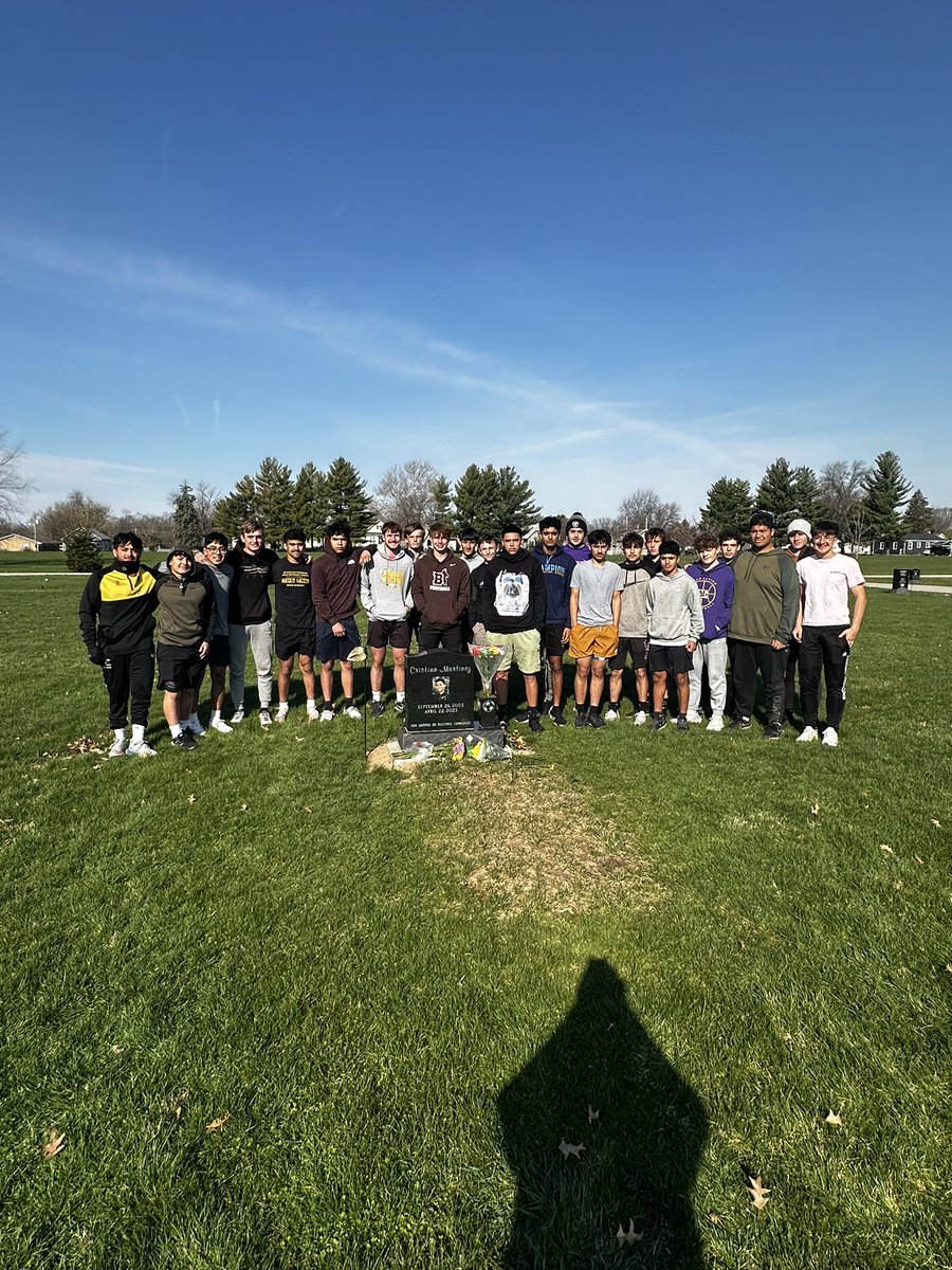 Today was our Inaugural Cris Martinez 5K. Some of the Muskie Soccer Boys’ ran to Cris’s final resting spot to pay their respects to him. Cris was a great soccer player, but an even better man. Muskie Nation misses you! 

LLCM🤍💜💛