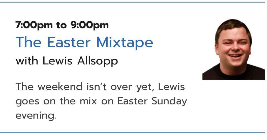 I’m back on @erewashsound this Sunday with my Easter Mixtape! 

Tune in erewashsound.com