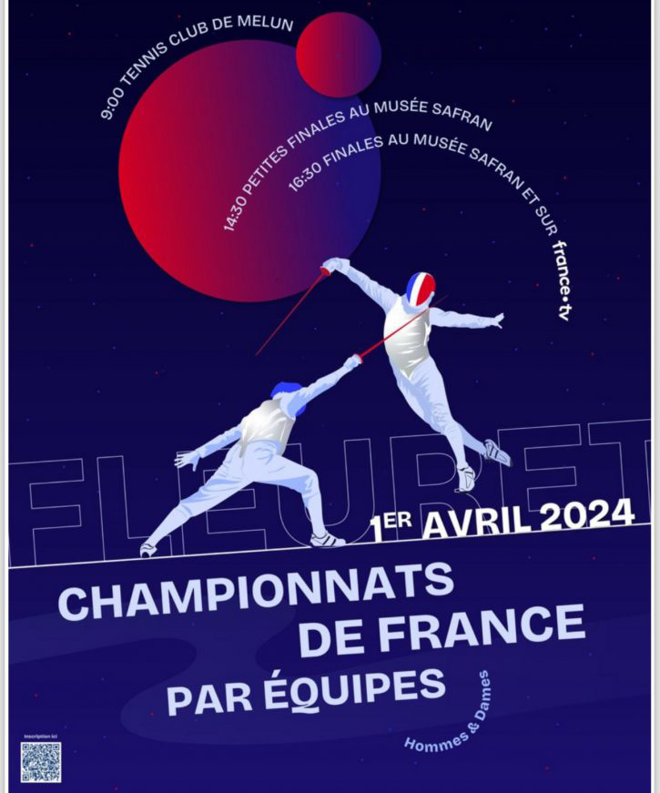 🖥️Suivez en direct sur la plateforme France TV à partir de 16h les finales des championnats de France de fleuret par équipes hommes et dames. 🤺france.tv/sport/autres-s…