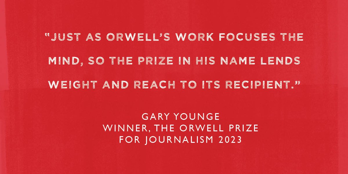 📅Sunday is deadline day! ⏰ The Orwell Prize for Reporting Homelessness ***and*** The Orwell Prize for Journalism close for entries Easter Sunday, 31 March 2024. Plenty of time to get that application together! Enter the prizes - and find out more: orwellfoundation.com/the-orwell-pri…