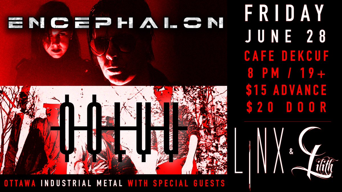 NEW SHOW - On Friday, June 28th we’ll be sharing the stage with #Encephalon #Linx and #Lilith at <a href="/cafedekcuf/">Cafe Dekcuf</a>. This one’s gonna go hard.
facebook.com/events/9599754…
.
.
.
#industrial #metal #electronic #rock #tribal #ottawa #ottmusic
