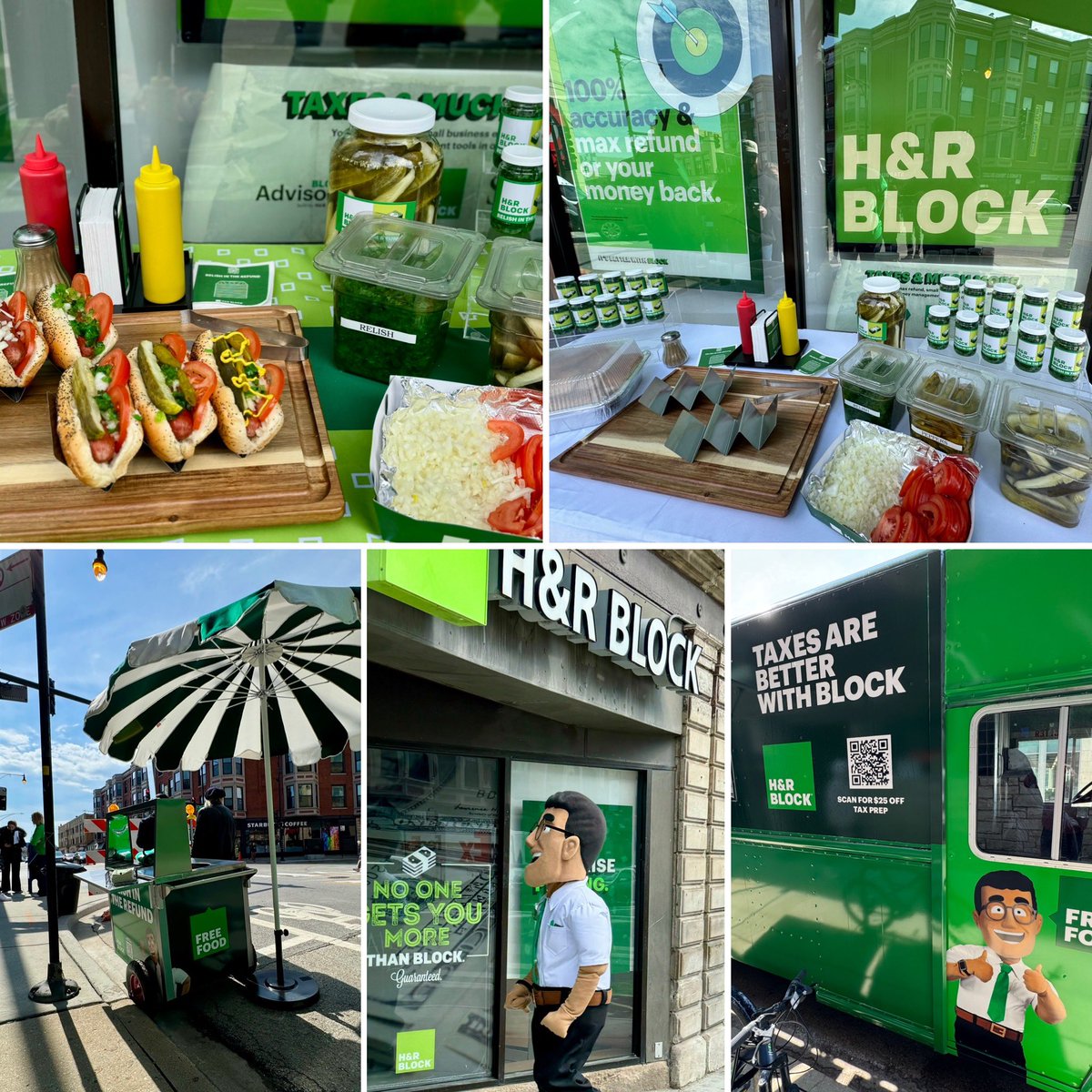 Anyone hungry? 😋 We’re grilling up FREE Chicago dogs 🌭 🌭 until 2 pm over on the corner of Belmont and Clark! Come stop by, grab some free food, giveaways and some discount tax prep tickets from @HRBlock on us! hrblock.com/chicago