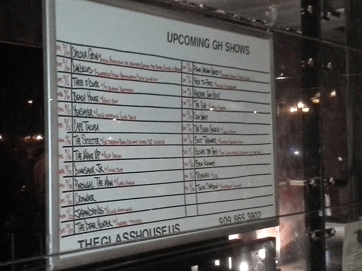 oh wow just look how crazy @theglasshouse was starting today in 2013. Just non-stop through June... That Dino Jr night was EPIC and still makes my ears ting... The Three O'clock reunion was a dream... Japandroids with Cloud Nothing. 
Time really does stand still.