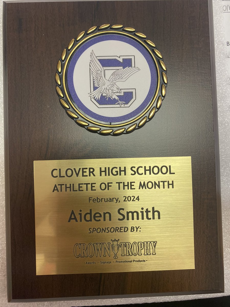 Thank you @CHS_BlueEagles for the recognition. @T24SheldonBrown @T24BallCoach @CloverBaseball_ @LeeKillian @Coach_Lindsay0 @CadePilgrim