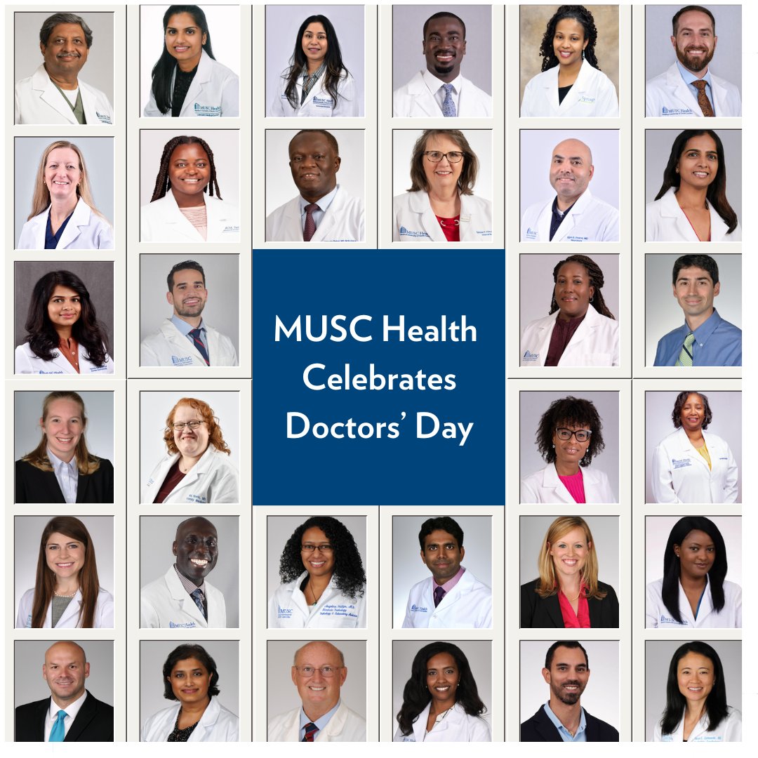 Happy Doctors' Day! Today and every day, we celebrate the compassion and expertise of amazing physicians like these at MUSC Health. From the exam room to the operating table, they go above and beyond for our patients every single day! #ThankYou #DoctorsDay #ChangingWhatsPossible