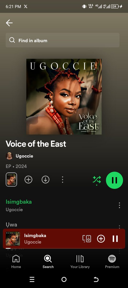 Listening to Ugoccie's 'Voice of the East' EP and I can't get enough of the track UWA featuring Umuobiligbo. Pure magic in every note. #VoteEP