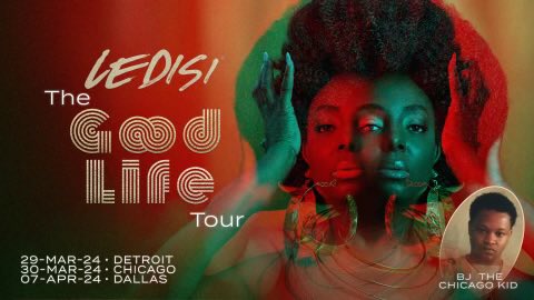 On tour with @ledisi Detroit tonight Chicago tomorrow and Dallas next Sunday 3/29, 3/30, 4/07 #beatmetheredontmeetmethere