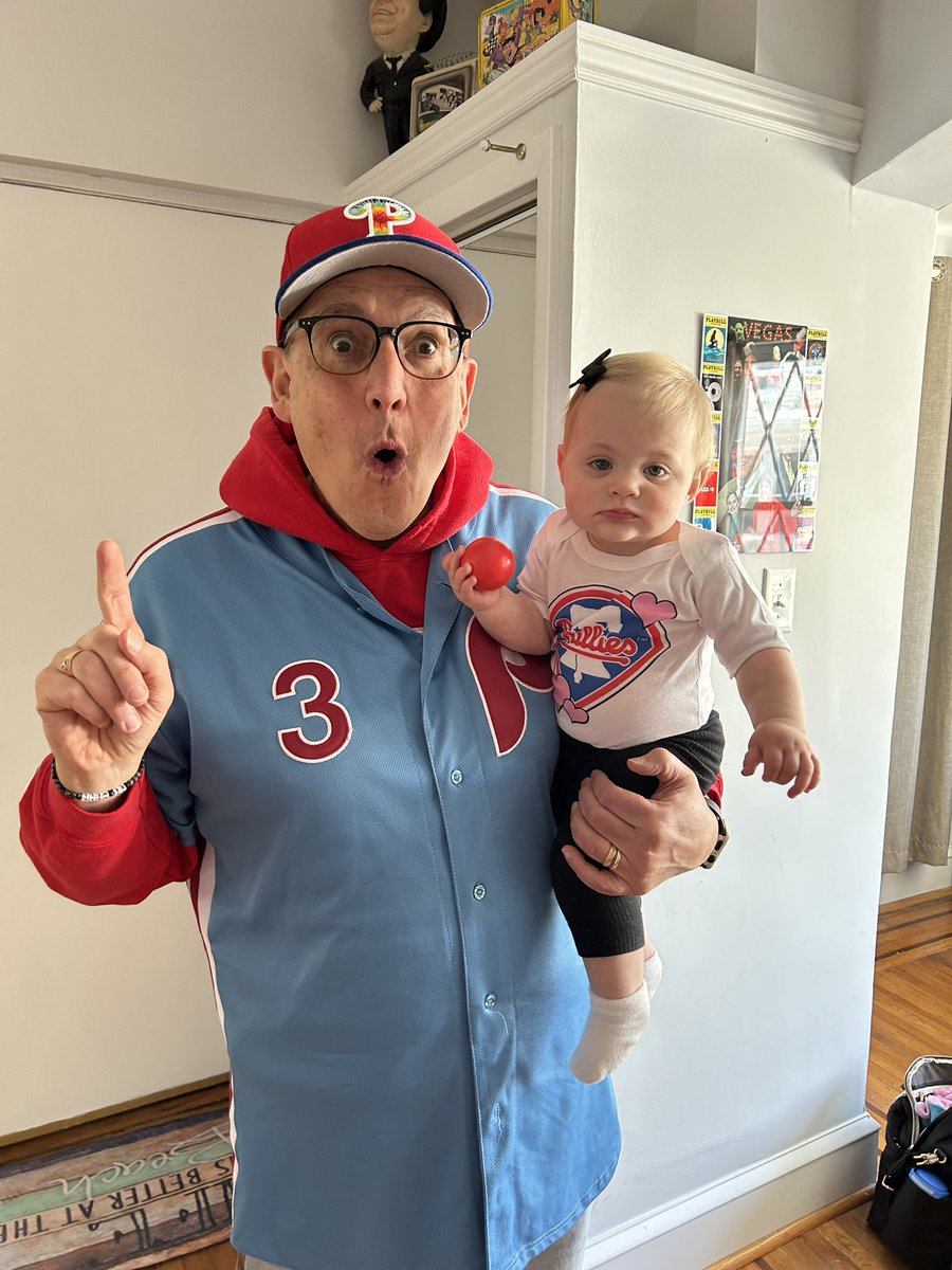 ExecFunNet's tweet image. Hey @Phillies it’s my granddaughter’s first opening day. She’s ready to go 1-0! How bout youse 😁 #gophils!!