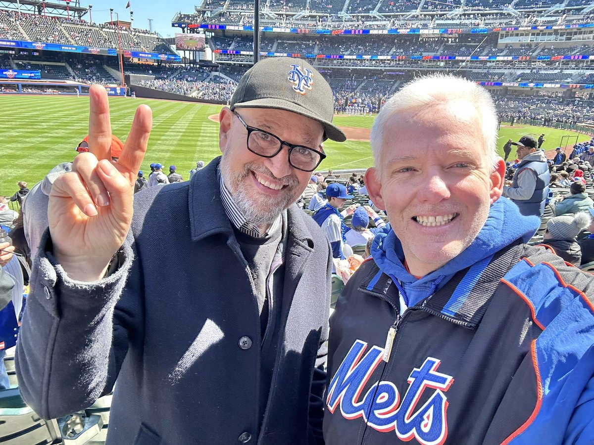 Opening day with my good friend and fellow @mets fan, Tom Finkelpearl! Beautiful weather! Let’s go Mets!!