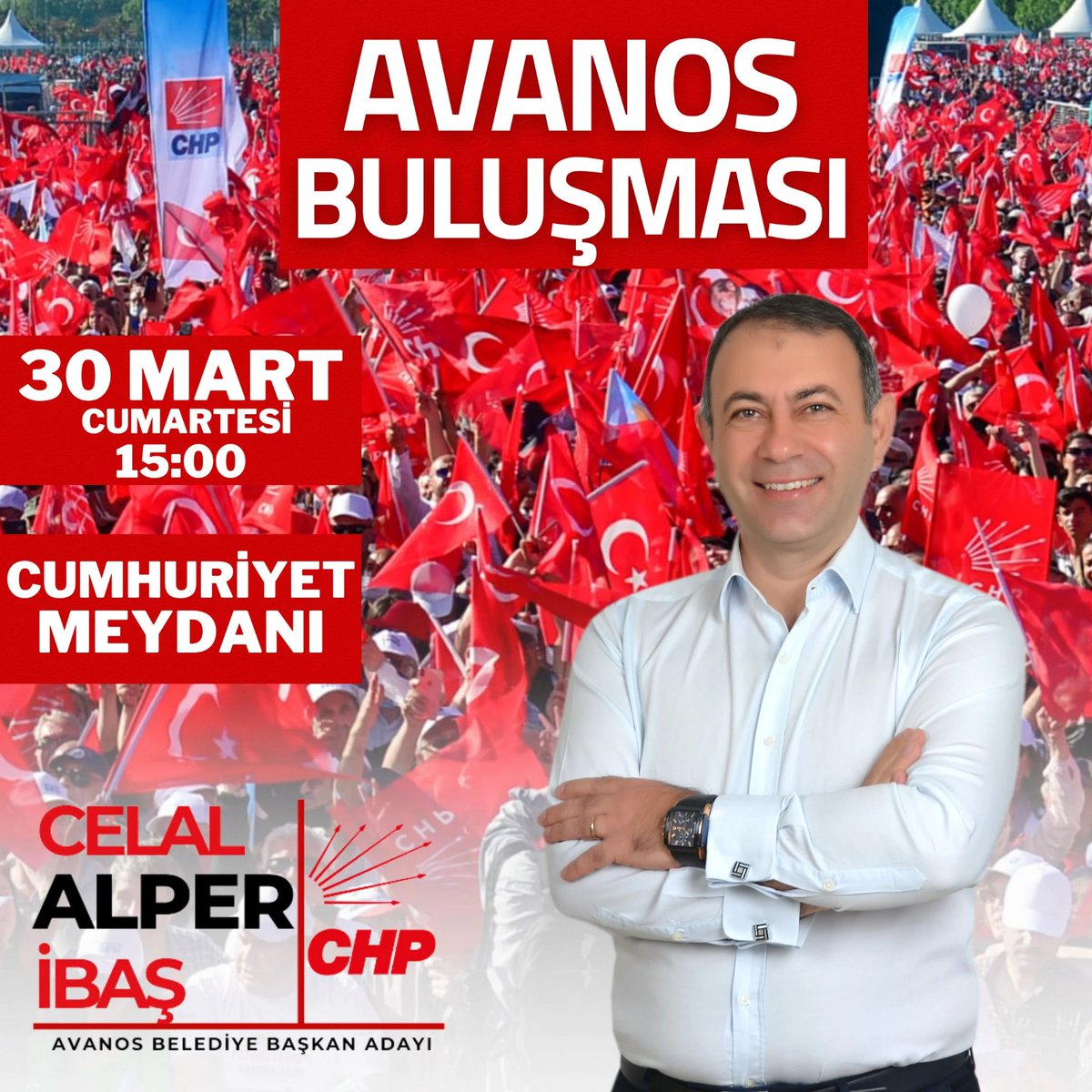 30 Mart Cumartesi günü saat 15:00'te Cumhuriyet Meydanı'nda gerçekleştireceğimiz Avanos Buluşması'na herkesi "Av❤️nos'un Geleceği İçin Yeniden" demek için bekliyoruz. 

#İşimizGücümüzAvanos. 
#AvanosİçinYeniden