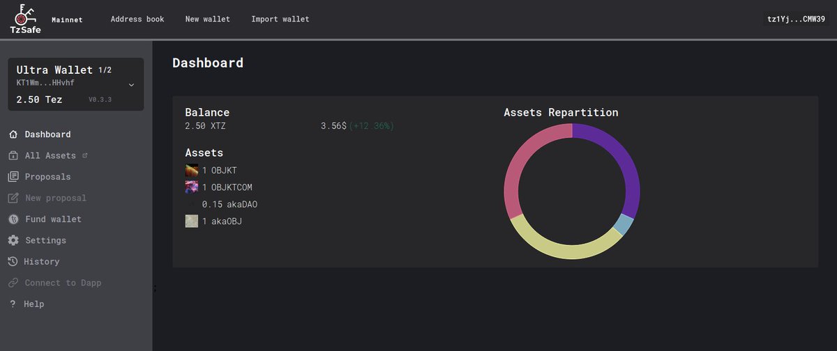 [dApps update] After a few video tutorials and blog post publications, we’re back with some exciting news about TzSafe 🔊

We are happy to share a new version of our Tezos multisig wallet with two new features:

✨ For a better UX, enjoy our new dashboard to visualize graphically