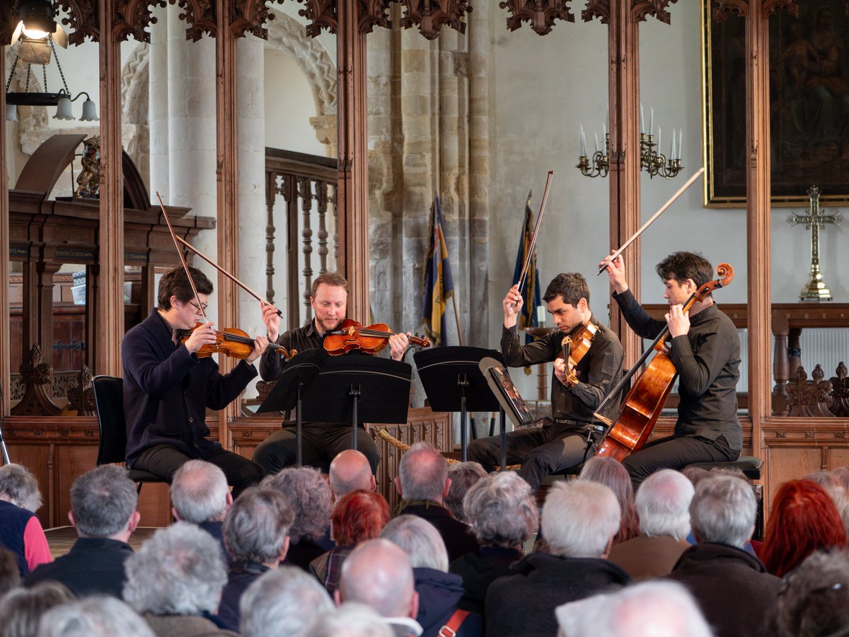 A colourful and elegant performance to wrap up this year's Friday Lunchtime Concert series at Orford Church this afternoon by @quatuorvankuijk. A heartwarming start to the Easter weekend.