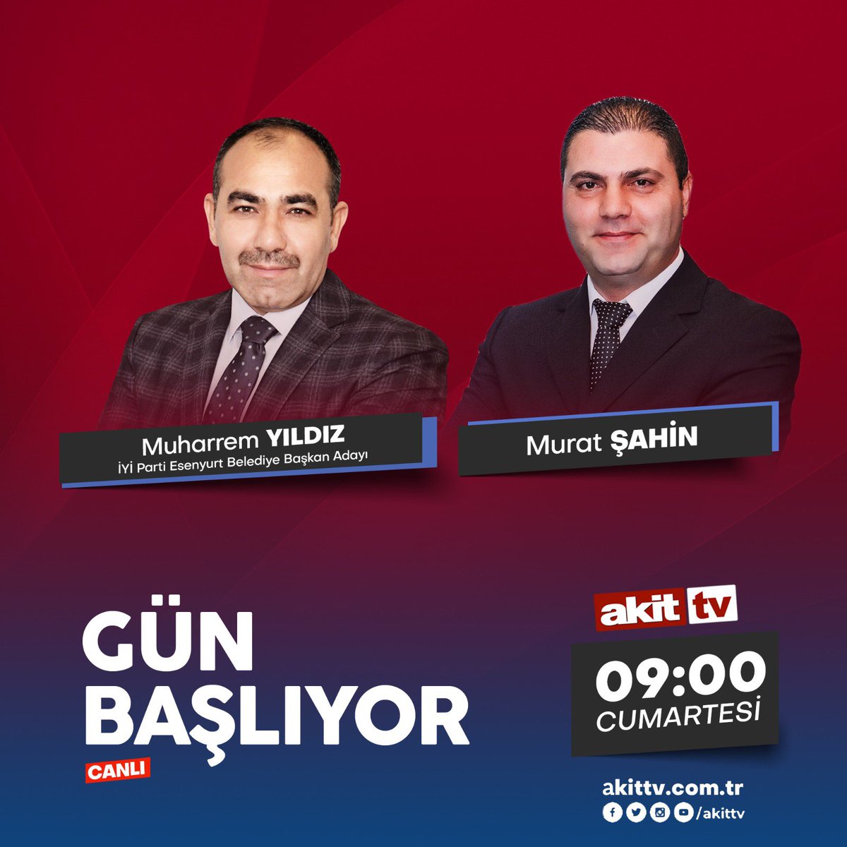 Yarın 09.00’da Akit TV’de Canlı Yayın konuğuyuz.