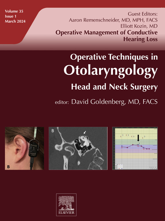 OperativeTechn1's tweet image. Learn about #surgery for Conductive #HearingLoss in 2024&apos;s first issue! Guest editors Elliott Kozin &amp;amp; Aaron Remenschneider. @MassEyeAndEar

bit.ly/4afDr28

@ANSneurotology @ototrainees @headmirror_com #otology #hearinghealth #otolaryngology #ENTSurgery #MedEd #medtwitter