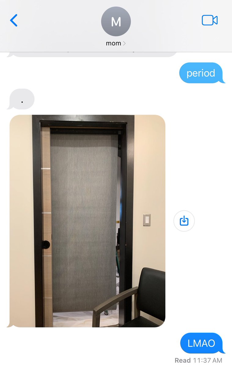 now tell me why my mom is currently getting wallpapered into her office forever and instead of asking the workers what they’re doing she sends me a pic first