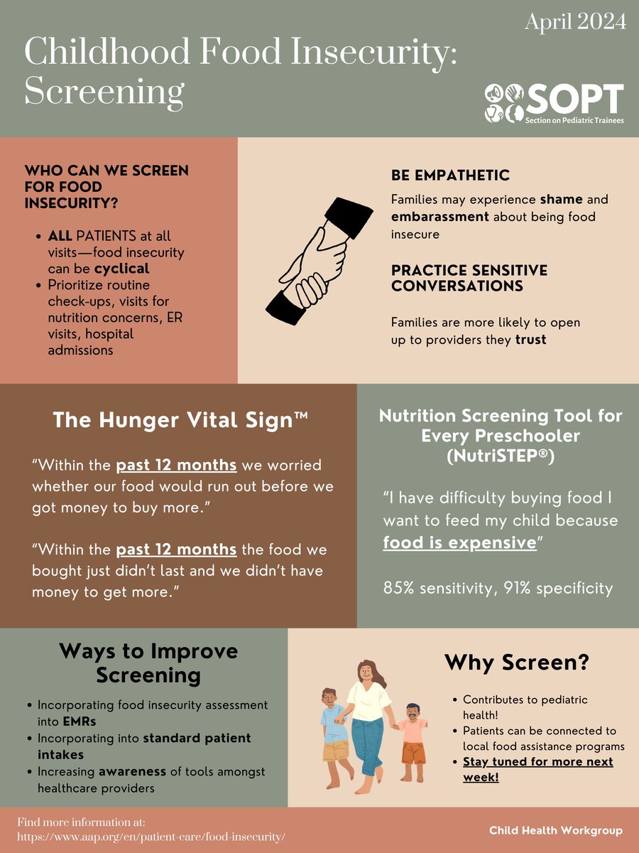 It's Week 2 of our Food Insecurity Advocacy Campaign! Stay tuned for tips on screening for and working to address food insecurity throughout the week.
