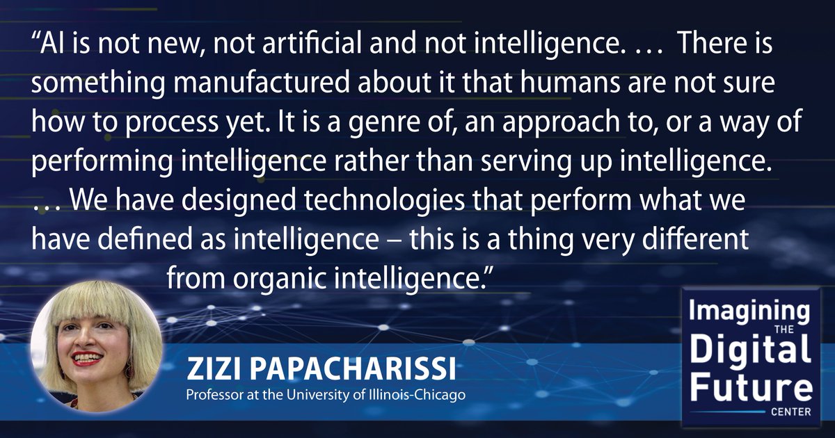 'We have designed technologies that perform what we have defined as intelligence.' Thanks to @zizip for contributing to our report: imaginingthedigitalfuture.org/reports-and-pu…