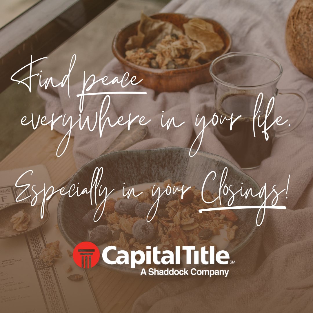 Peace isn't just a destination; it's a journey that starts with every closing. ✨ Find tranquility in the process with Capital Title, where every step is guided by expertise and care.  #FindPeace #SmoothClosings #CapitalTitleExperience #CTOT #ClosewithCapitalTitle
