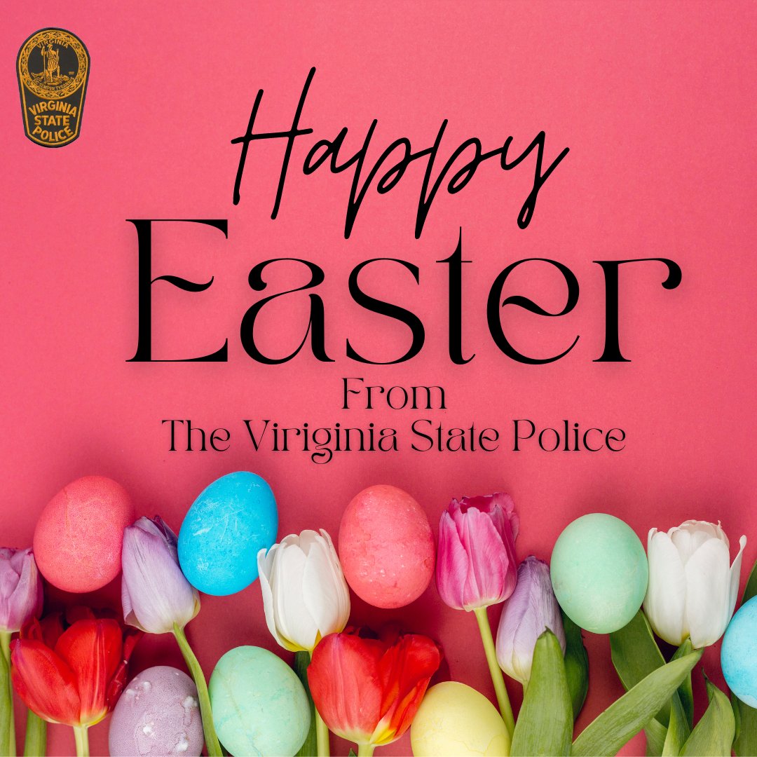 VSPPIO's tweet photo. From our family to yours, have a happy and safe #Easter! π°
#virginiastatepolice #valorservicepride #eastersundaygreetings #vatrooper https://t.co/8fhuqrzew0