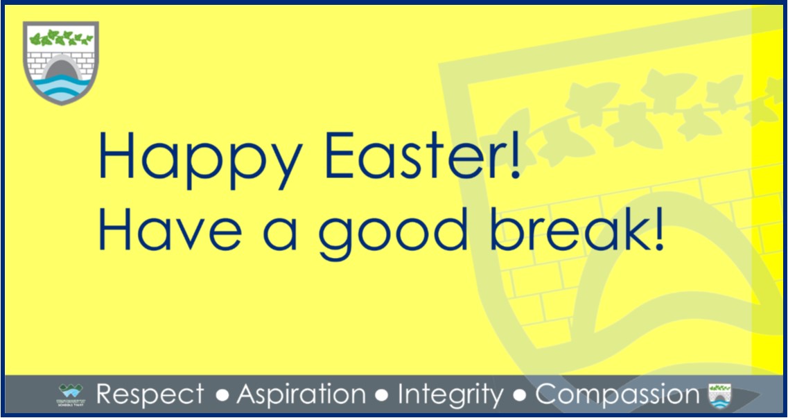 Happy Easter and Thank You! The College would like to thank all students for their hard work and effort over the course of this half term. Have a lovely Easter holiday and we look forward to welcoming everyone back early Monday, 15 April 2024