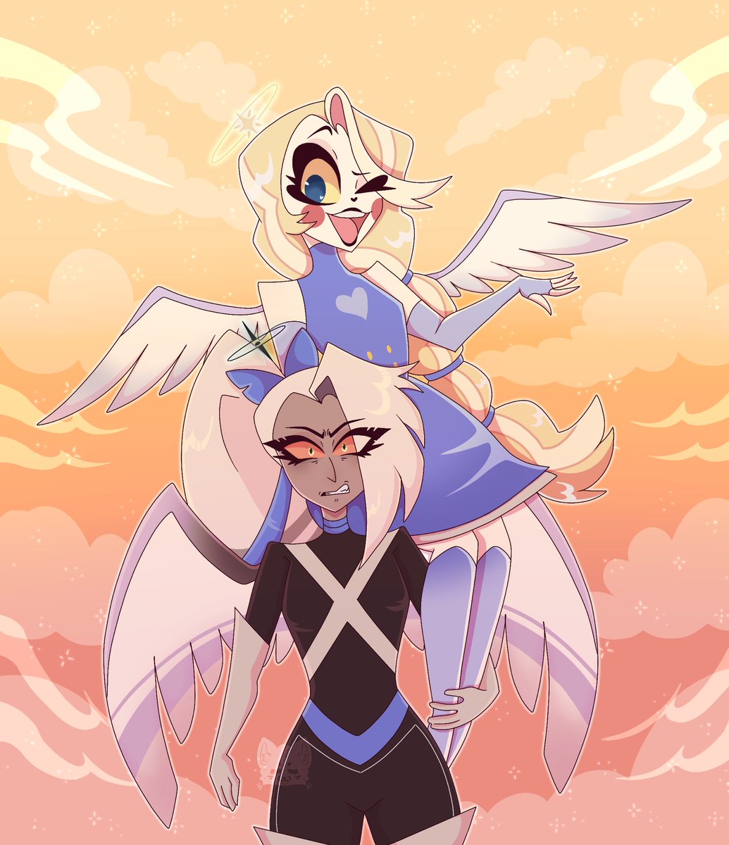 “Sorry , sweetie but there’s no defying their fates “ - - The swap au created by @soggywhiskers is so GOOD had to draw some fan art of the girls 💙💙 #chaggie #chaggiefanart #HazbinHotel #HazbinHotelFanart #CharlieMorningstar #vaggie