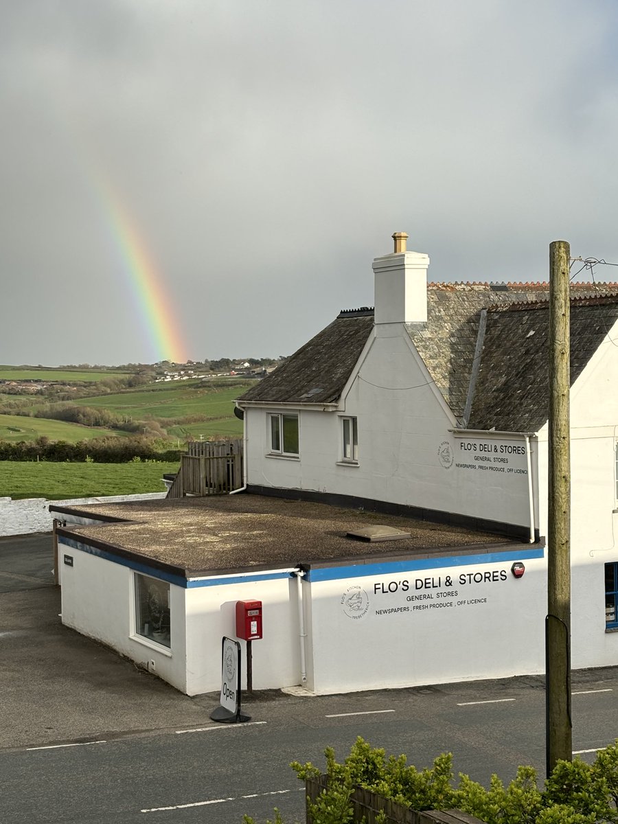 This afternoon’s #rainbow over #TrebetherickStores #Trebetherick #Cornwall