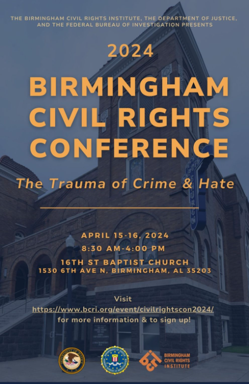 Join #FBIBirmingham on April 15-16 for the Birmingham Civil Rights Conference. Register here: bcri.org/event/civilrig…