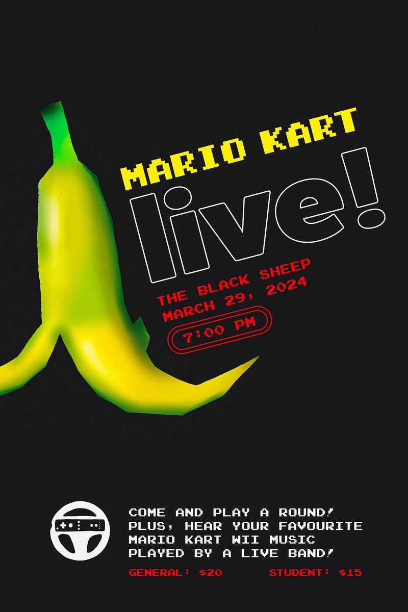 Tonight we have Mario Kart - Live! from 7-10! Gonna be epic! We don't have live music after but will be playing lots of danceable music from 10:00-close!