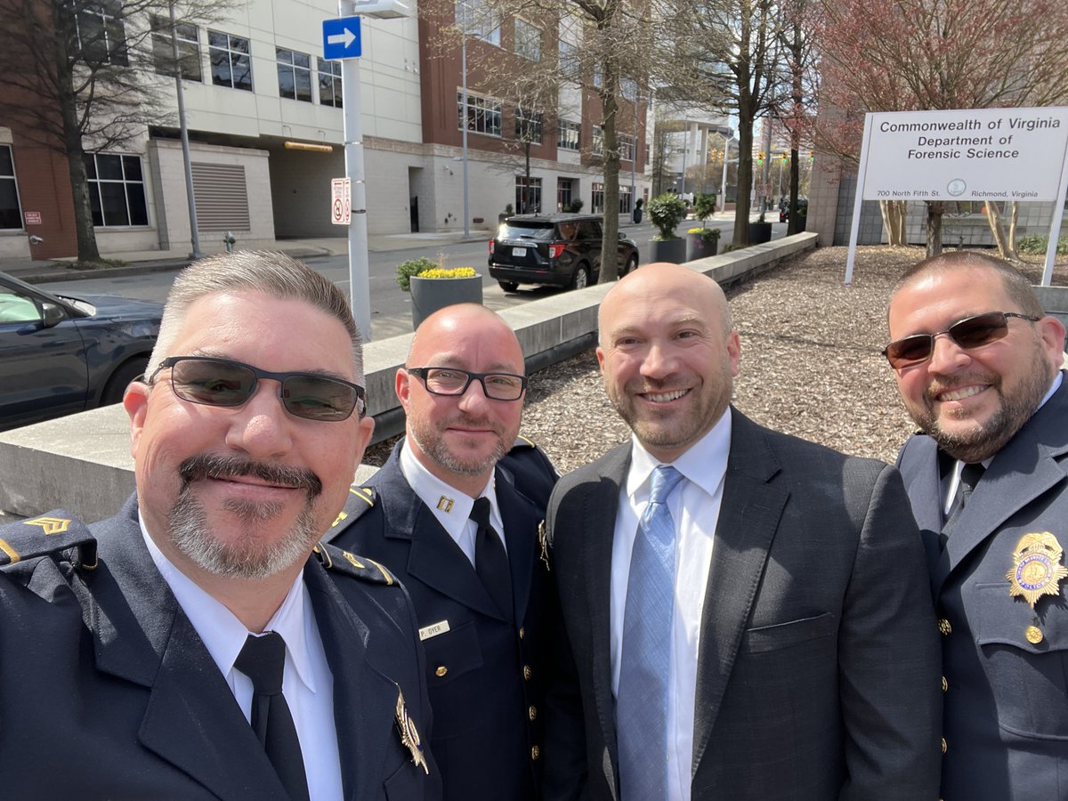 Congrats to Cpl Will on his graduation from VA Forensic Science Academy Session 111! VFSA provides instruction by qualified forensic experts & numerous practical exercises & evidence collection demonstrations. Fun Fact: Chief DeBoard is the Chair of the VA Forensics Science Board