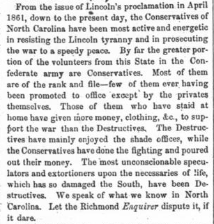 Circa 1863: Confederates were Conservatives. #SouthernStrategy