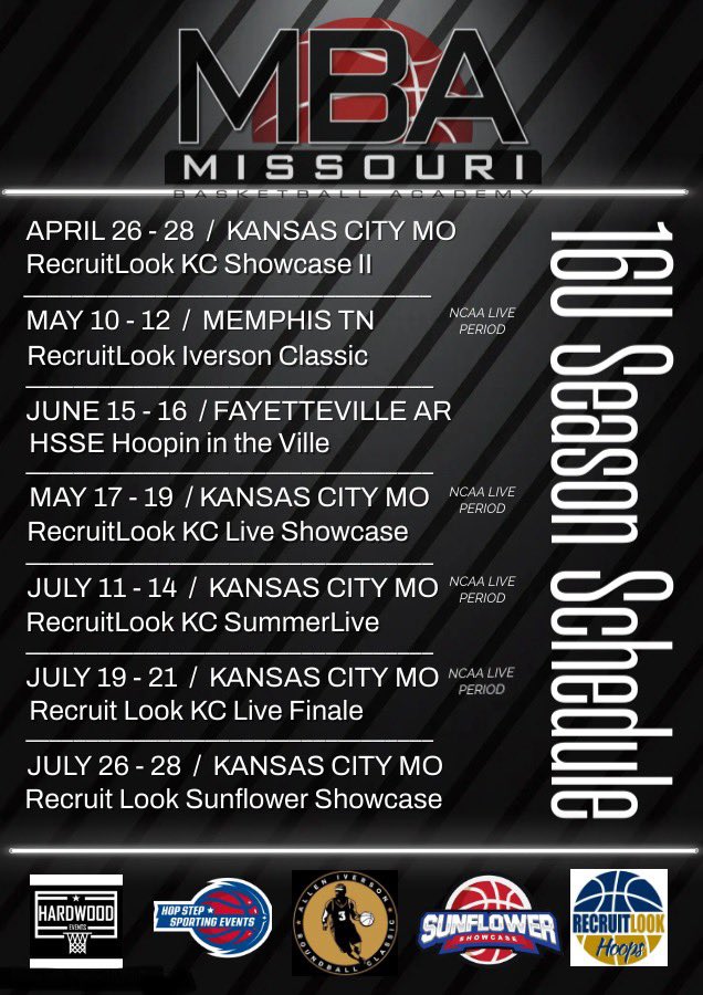 MBA2026Bball's tweet photo. 16U Schedule is in.  Gonna be a Great Summer.  #mbafamily #HereWeCome @Forluvofthegame @RL_Hoops @RL_HoopsMO @GradyMajors @geeksNathletes @SWMOsports @UOrangemen @KevinMoses38 @Nextupsportsnu https://t.co/WD1DRVdVGZ