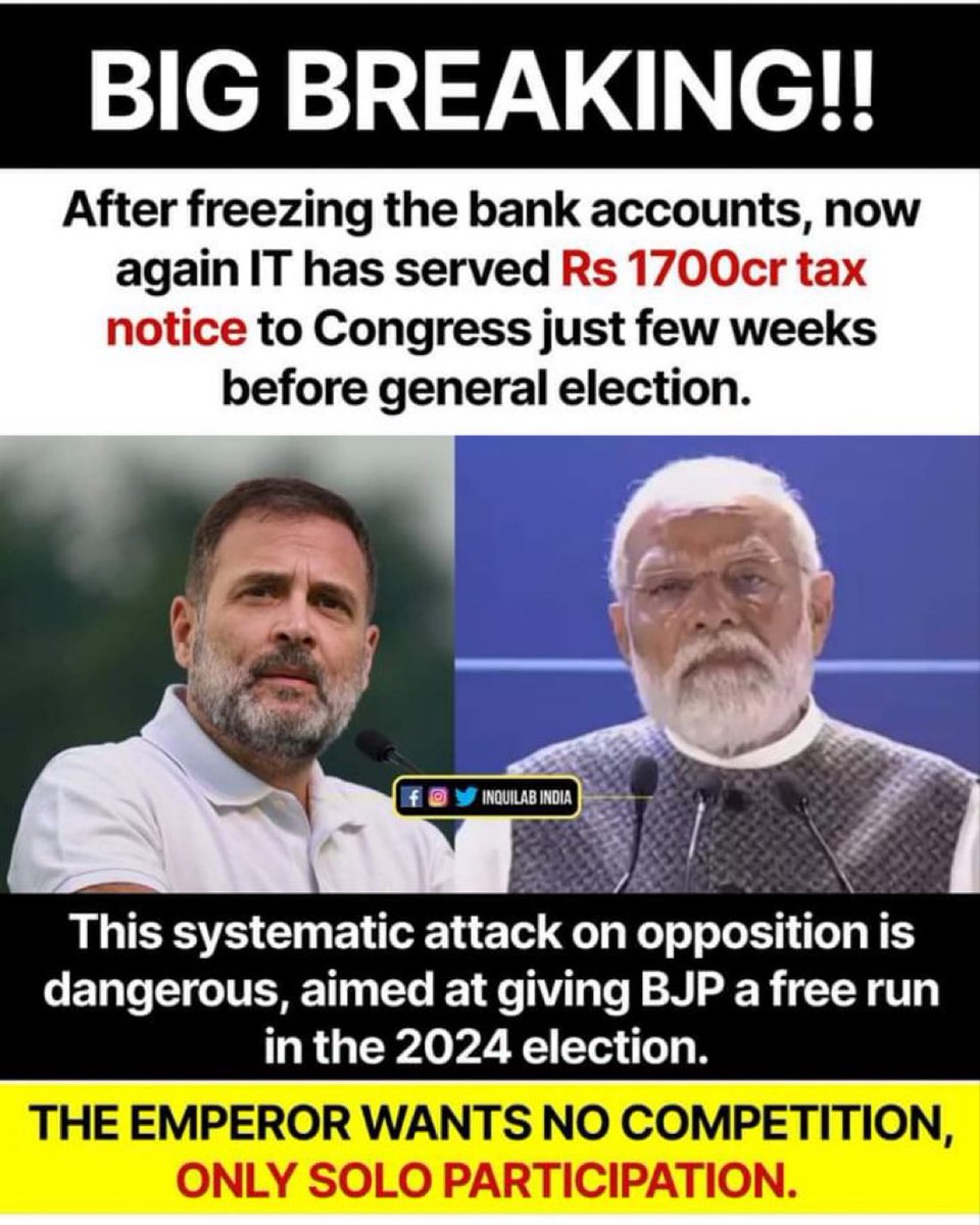 #LokSabhaElection2024 is no longer between the #BJP - #NDA and #CongressParty - #INDIA.

This battle is now between the #PeopleOfIndia and #NarendraModi led gang of THUGS.

The people of INDIA are United and Determined to Kick out the fascists and reclaim Democracy.