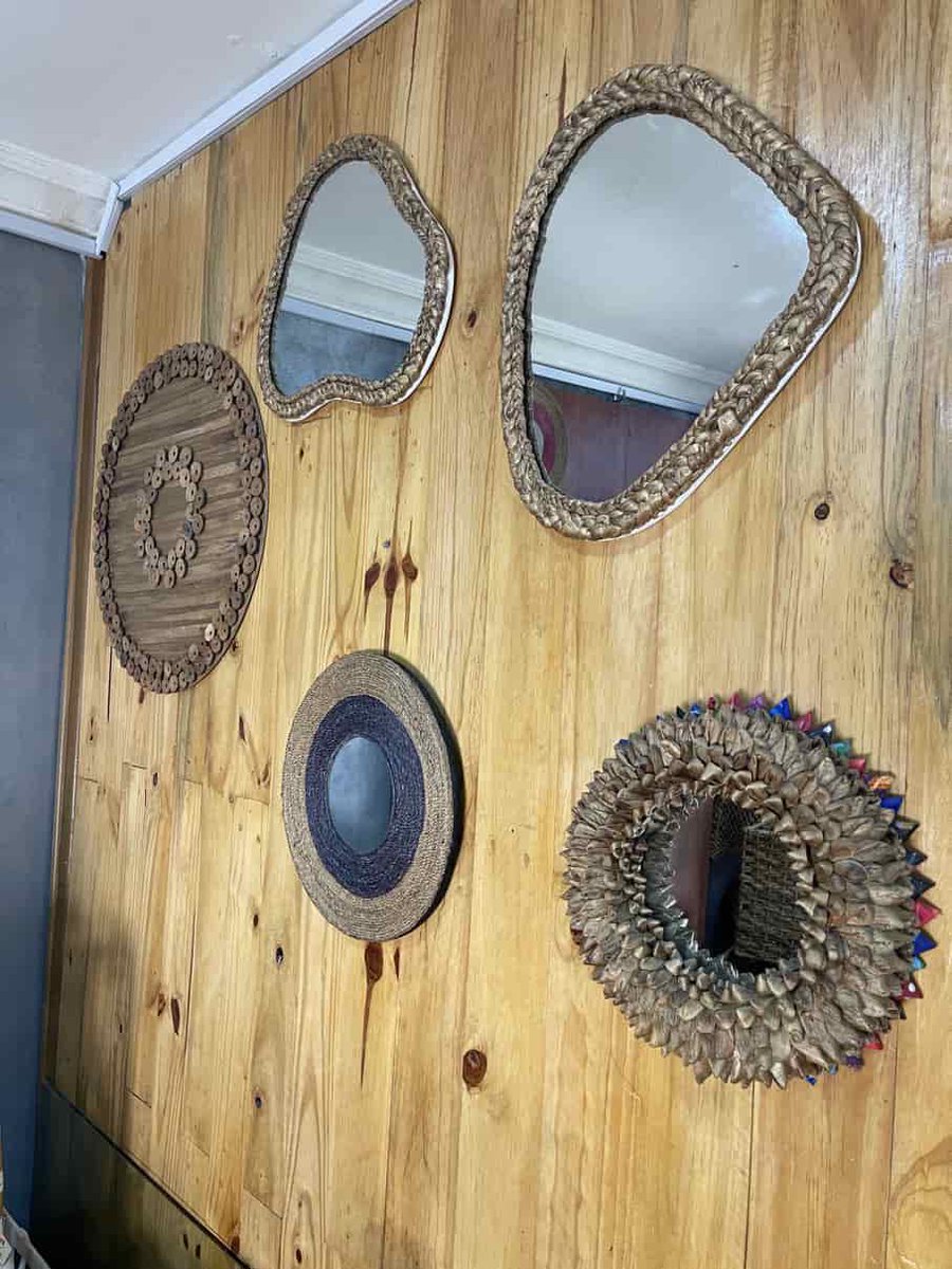 Reflections on the Wall. “If art reflects life, it does so with special mirrors” - Bertolt Brecht Celebrating sustainable wall art with these special handcrafted mirrors by @mitimeth_ #mitimethmade #mirror #design #wallart #interiors #handmade #homedecor #lifestyle