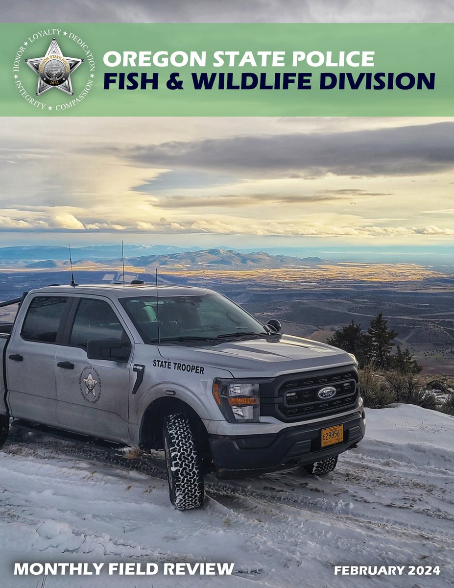 The @ORStatePolice Fish & Wildlife Division's February 2024 Newsletter is now available at: bit.ly/FWDFeb24 #FishandWildlife #OSPatWork #YourOregonStatePolice #Shellfish #Hunting #Fishing #K9 #TurnInPoachers #StopPoaching #ProtectOregonsWildlife