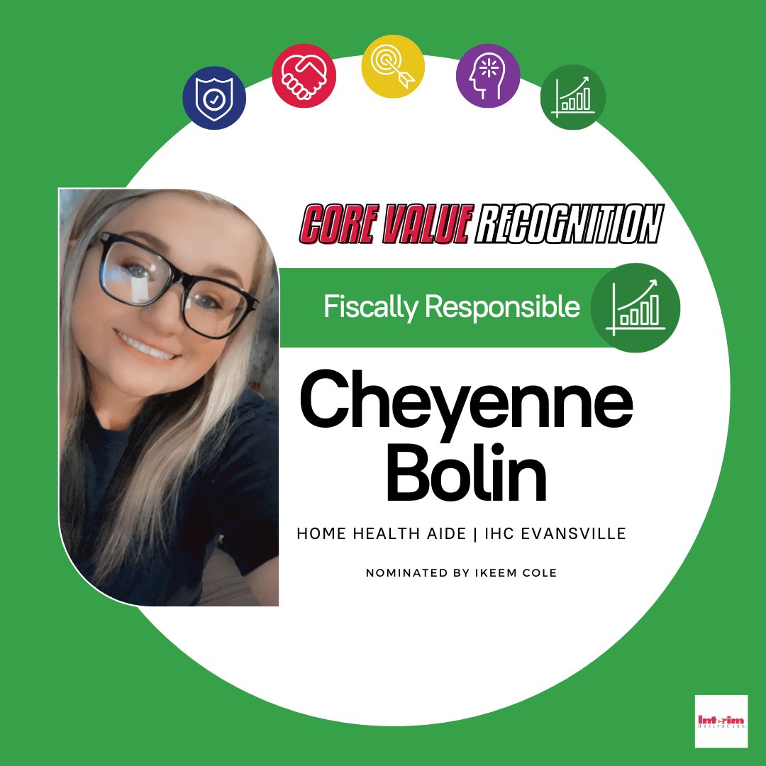 🌟 Meet Cheyenne Bolin: embodying the heart and soul of Interim HealthCare’s Core Values. From Integrity Fiscal Responsibility, she shines in every aspect. 💖🙌 #InterimHealthCare #CompassionateCare #Innovation #Recognition