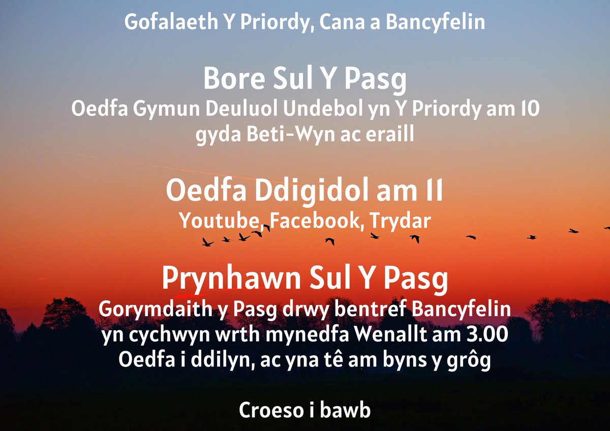 Croeso i chi ymuno a ni i addoli