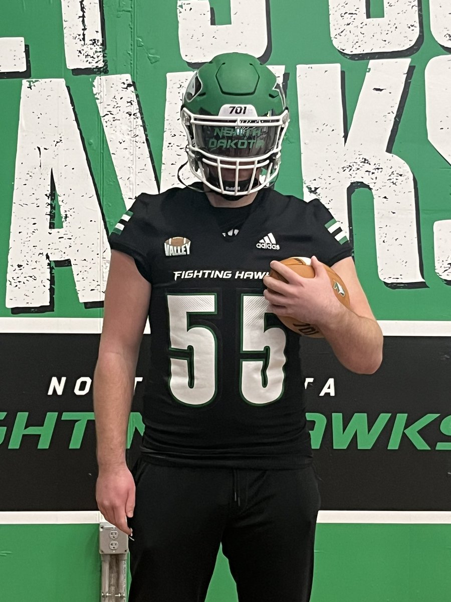 After a great junior day and conversation with <a href="/BubbaSchweigert/">Bubba Schweigert</a>, I am grateful to have received an offer from the University of North Dakota! <a href="/UNDfootball/">North Dakota Football</a> <a href="/TrevorOlson62/">Trevor Olson</a> <a href="/IsaacFruechte14/">Isaac Fruechte</a> <a href="/SamKing10/">Sam King</a> <a href="/GFRRFootball/">GFRR Football</a> <a href="/NWahlScouting/">Nate Wahl</a>