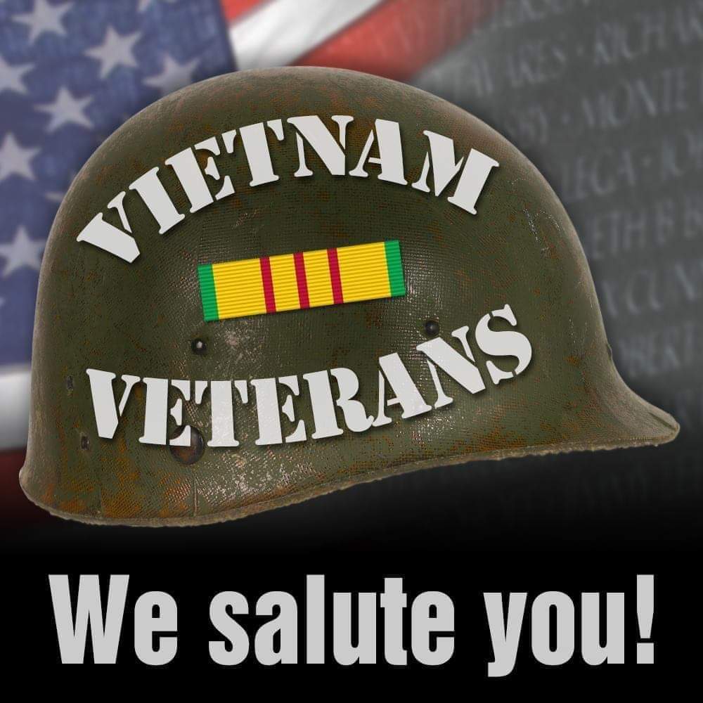 Today is National Vietnam War Veterans Day. The day acknowledges the 2.7 million Americans who served in Vietnam, the 304,000 who were wounded and the 58,000 who were killed. Thank you for your service.🇺🇸