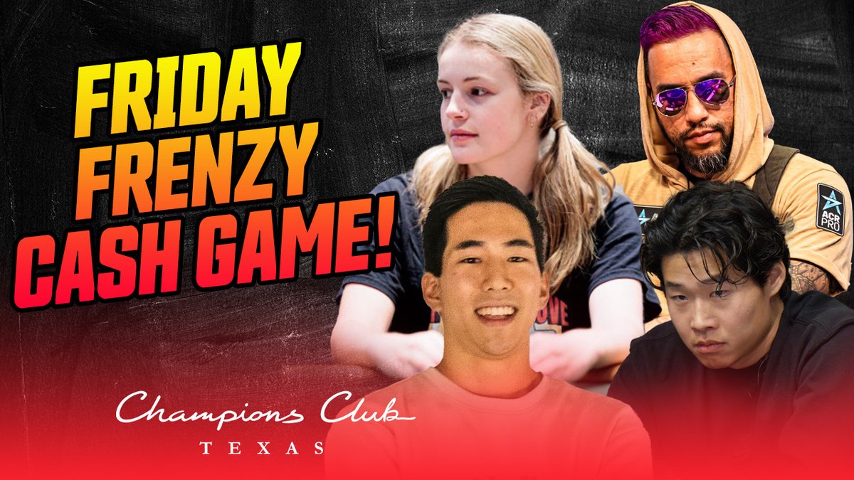 ChampionsClubTX's tweet image. Another fun lineup for our $1/3 Friday Frenzy NLH featuring content creators @abbypoker34, @slickricpoker, @BetOnDrew, @realadamrude and Season 14 @ABCSharkTank winner and @Forbes 30 Under 30 Yuki Kinoshita!

Tune in at 7 PM CST for all the action! Link in comments below...