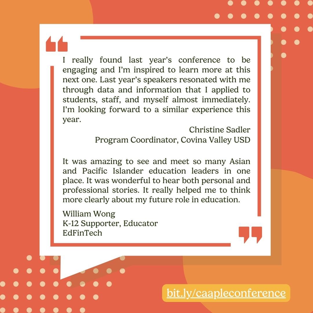 Why should you attend #CAAPLECon24? Hear what past attendees have to say and why you should sign up! Register at bit.ly/caapleconferen… today! #CAAPLEproud #BridgingandBelonging