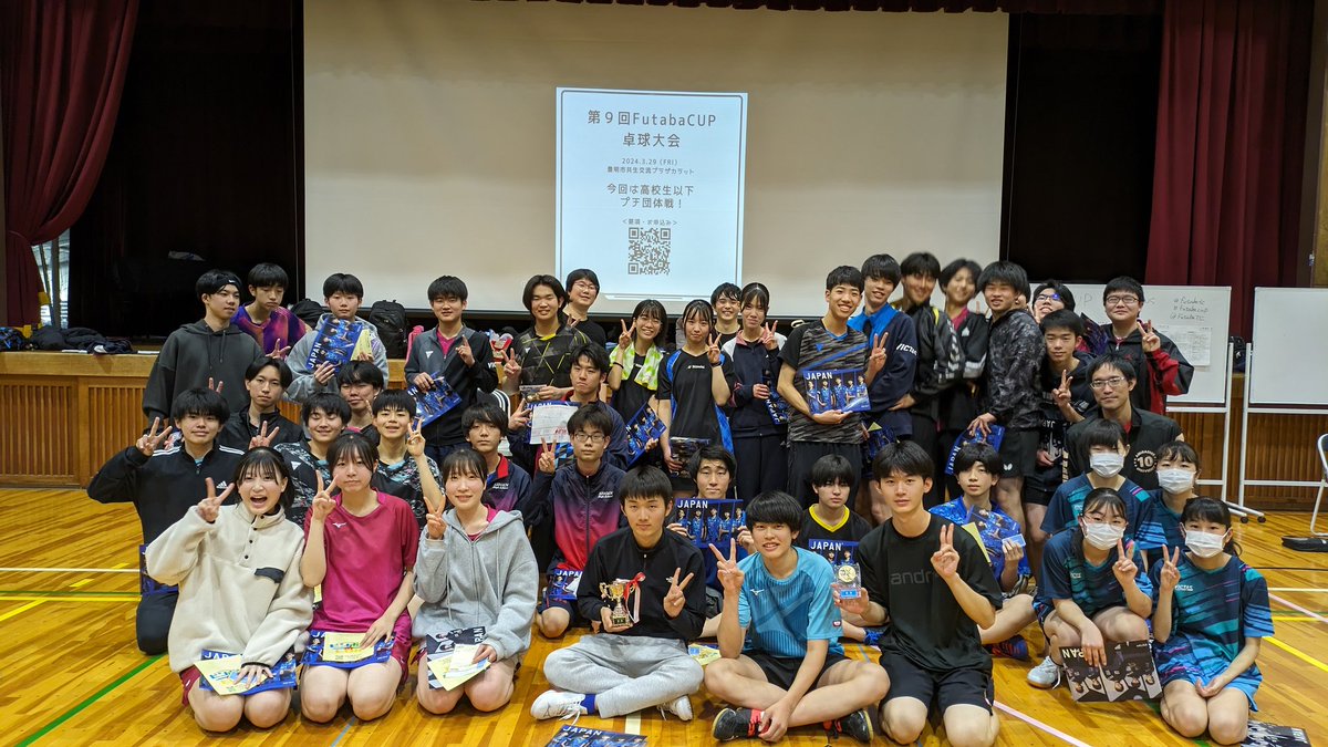 c_futaba's tweet photo. 第9回FutabaCUP卓球大会

15チーム49名

地元豊明市以外にも
愛知県各地からたくさんの中高生達が参加！
ありがとうございました！

#FutabaCUP
#FutabaTC 
#豊明市
#卓球大会 https://t.co/eNUa64UYHv