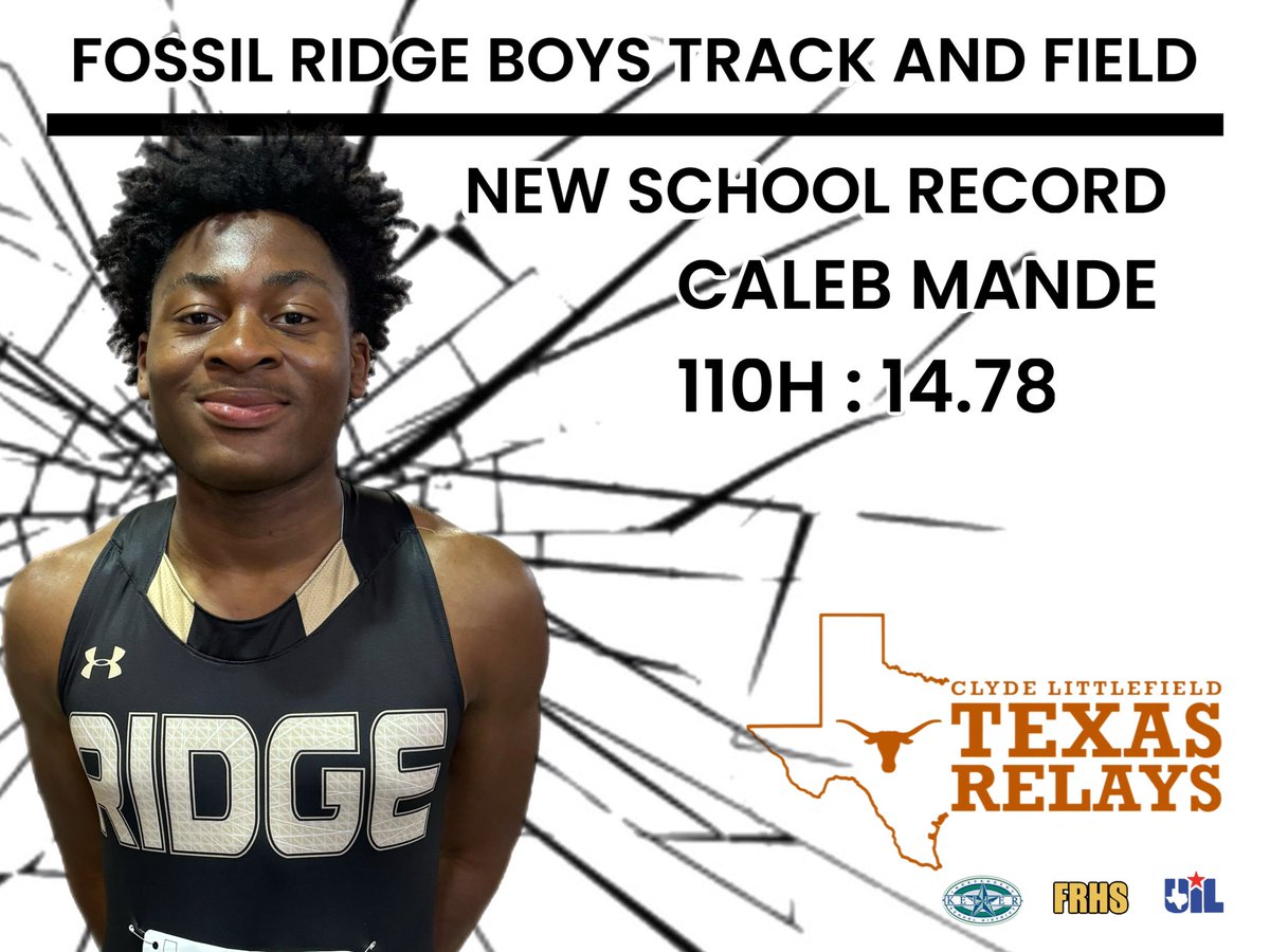 JR CALEB MANDE BREAKS THE SCHOOL 110H RECORD!!!!!!! HE NOW HOLDS BOTH HURDLE RECORDS FOR THE FOSSIL RIDGE PANTHERS!!!!