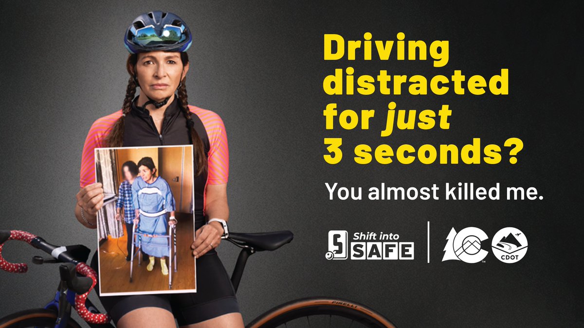 69 lives were lost on #Colorado roads due to distracted drivers in 2022.

When you’re behind the wheel, #JustDrive. All other tasks can wait — it’s not worth the risk. Learn more at distracted.codot.gov.

#DropTheDistraction #DistractedDrivingAwarenessMonth