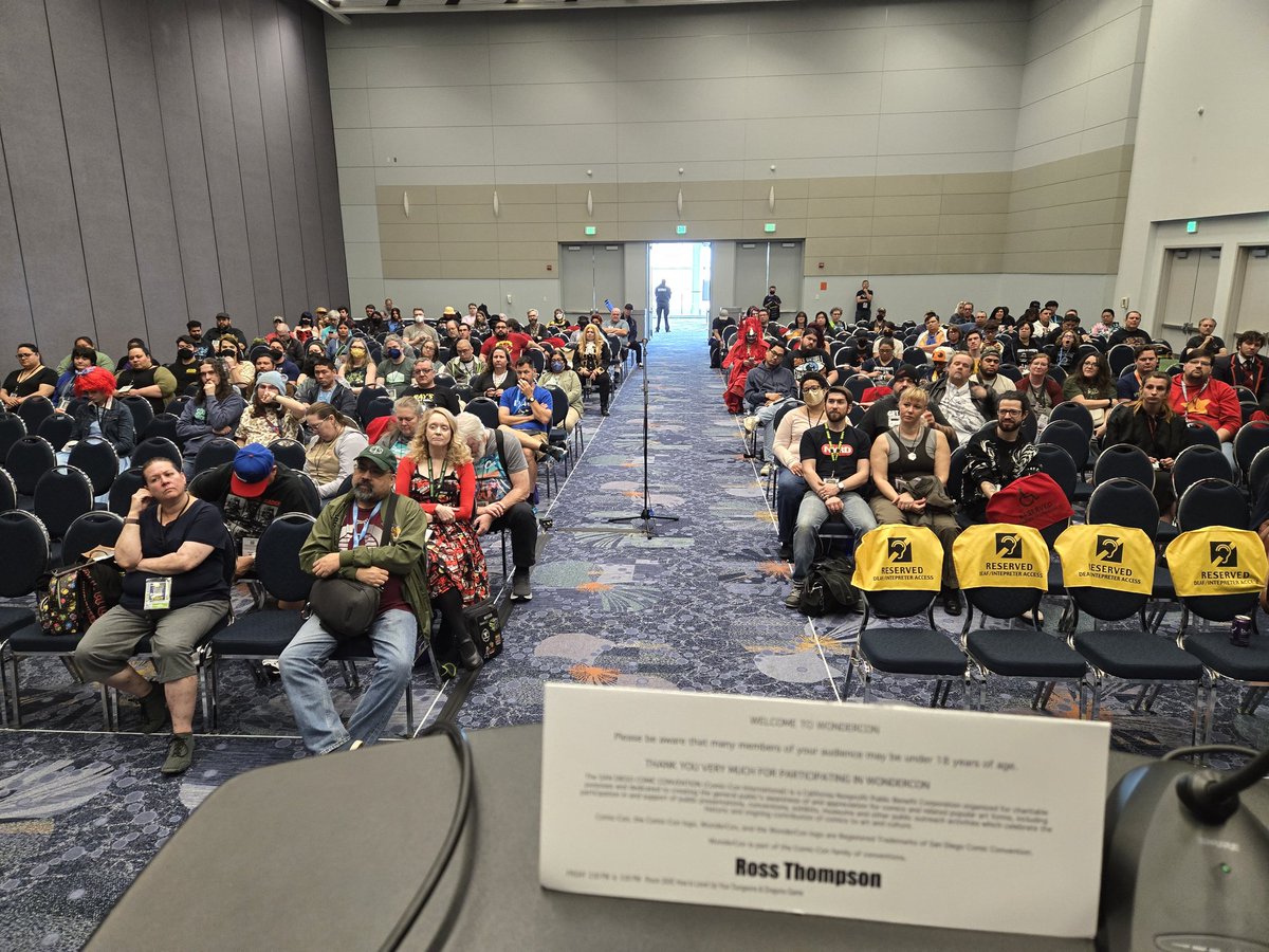 Great way to kickoff WonderCon! The 'How to Level Up your Dungeons & Dragons Game' panel was a blast. Full room of folk who are all playing RPGs and own lots of dice. Thank you so much to the fantastic panelists for joining! Such a great discussion.