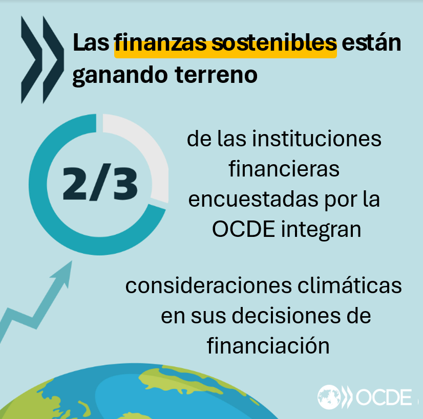 💡Las finanzas sostenibles están ganando terreno.

Una encuesta de la OCDE de 2023 encontró que 2/3 instituciones financieras afirmaron que integran el clima en algunas o todas las decisiones de financiación e inversión.

Más inf. en inglés 🔗 brnw.ch/21wIlU4

#NoNetZero