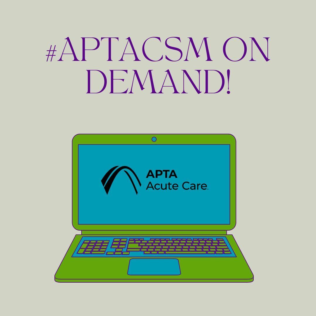 Don't miss #APTACSM On Demand! Access 100+ educational sessions & 200+ posters from the nation's top physical therapy conference. Enjoy at your own pace until April 15. APTA members save 40% on registration. Register by March 29:𝗵𝘁𝘁𝗽𝘀://www.apta.org/csm/programming/on-demand