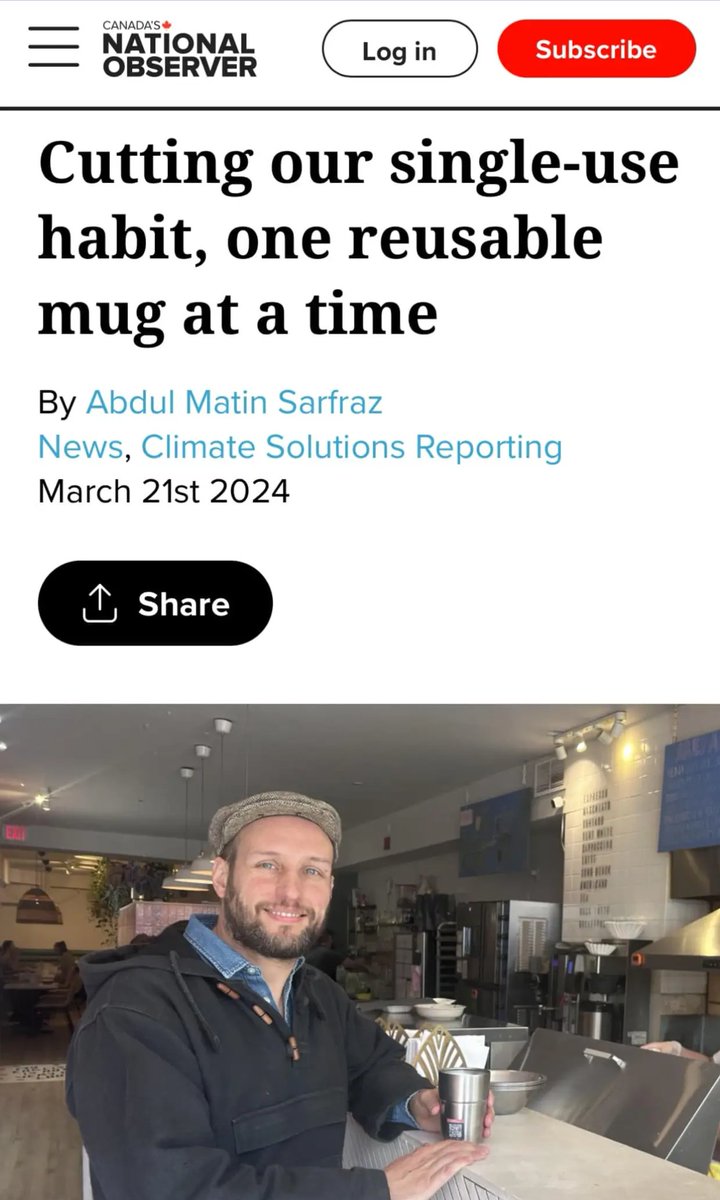 0wasteTO's tweet photo. "Cutting our single-use habit, one reusable mug at a time" words by @matinsarfraz via @NatObserver 💚 👇
📷: @QuentindeBecker
@ScarboroughZeroWaste feat.
@muuse.ca @Pomarosa_TO @TheDannyBIA 👏
#ReusableTO #ReduceWasteTO 🙌 https://t.co/nZbYx9IPm9