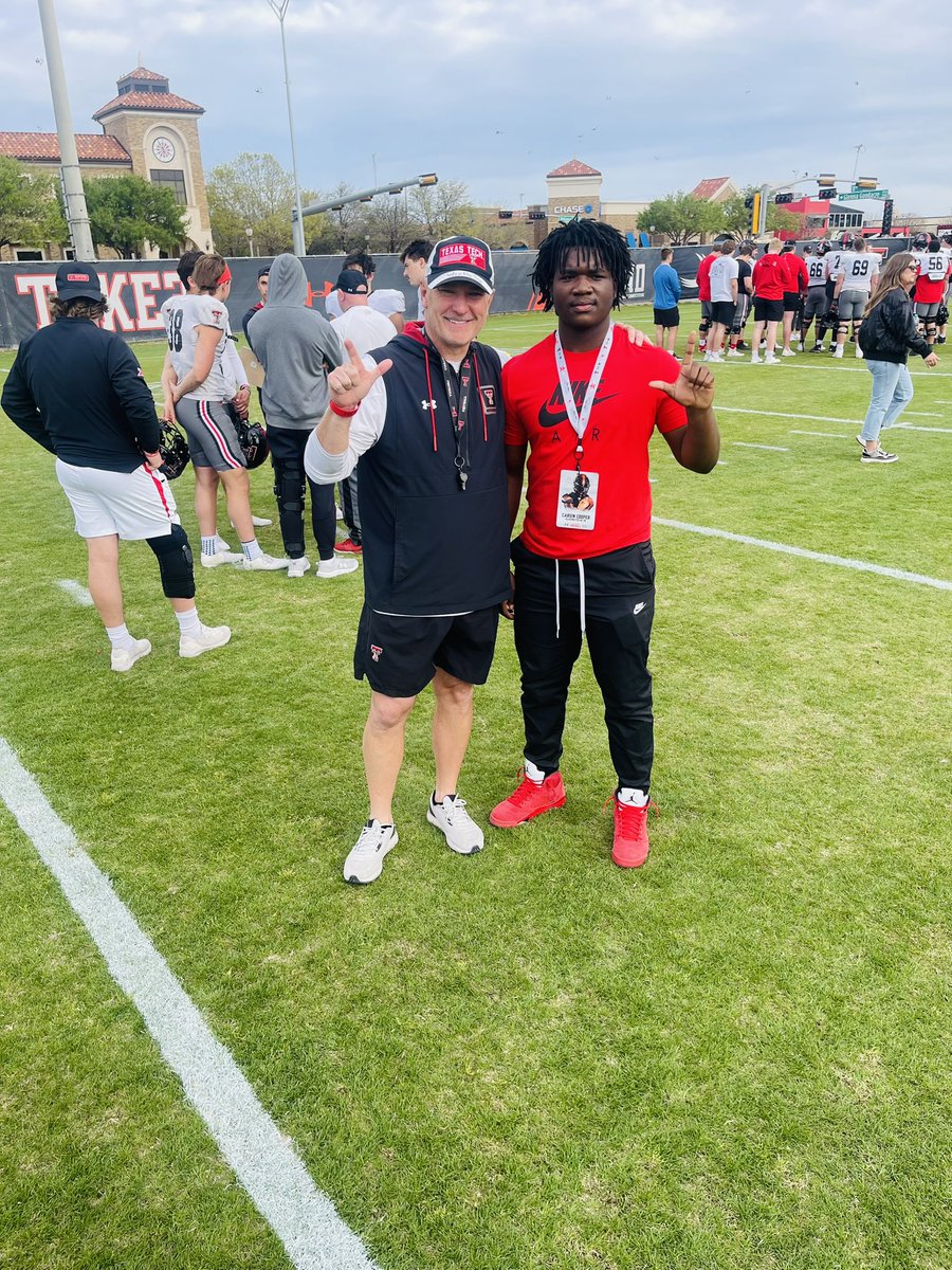 Had an amazing time at spring practice, it felt just like home 🌵 thank you all for having me! @JoeyMcGuireTTU @CoachKennyPerry @CoachDrew_66 @coach_louvier