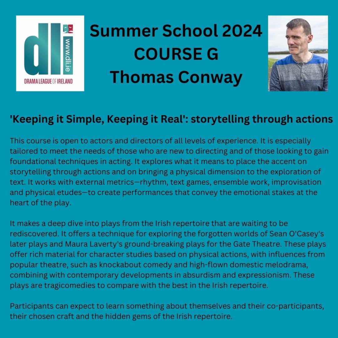 DLI Summer School 2024 tutor list and course E to G outlines 20-27 July in @UL for your perusal! Bookings can only be made through our website dli.ie @dramaleagueofireland #summerschool #dlisummerschool #tutors #dramacommunity #theatretraining